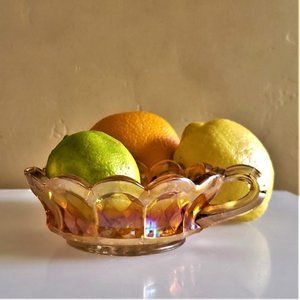 Antique "Marigold" Carnival Glass Candy/Nut/Candle Dish by Imperial Glassworks